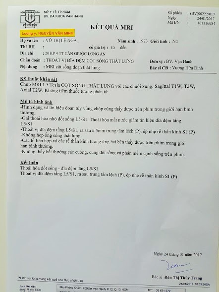 Thoát vị đĩa đệm L5S1